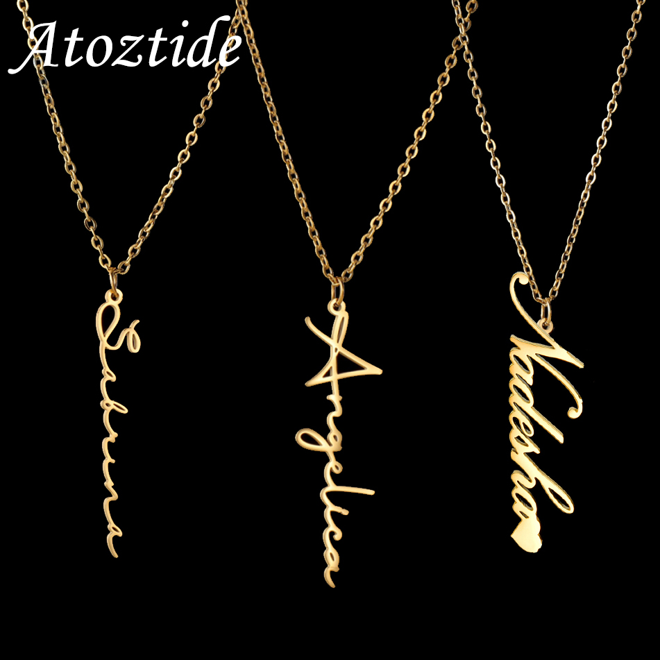 Custom Name Necklace Stainless Steel - Atoztide Personalized Custom Name Necklaces One