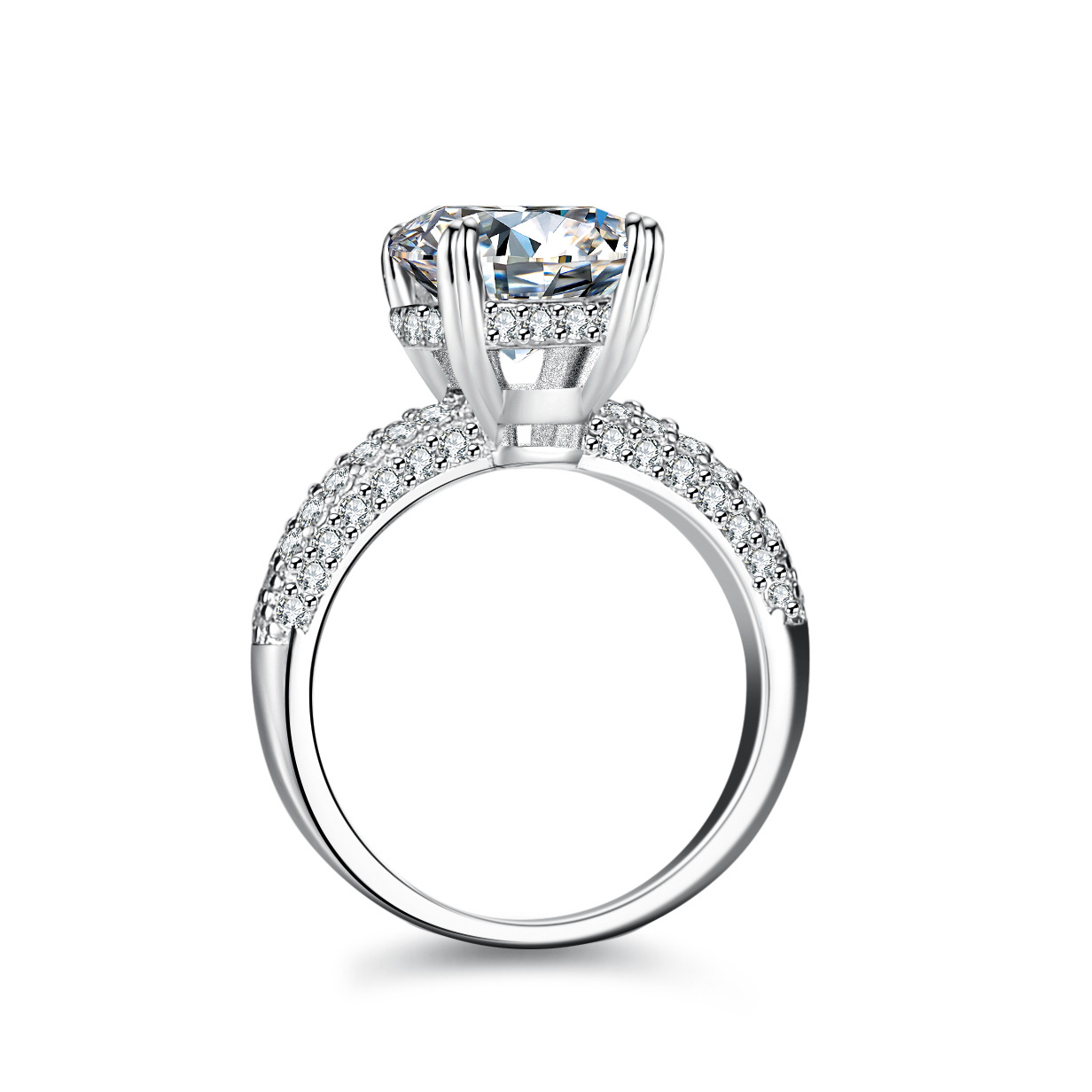 Alien 18K Gold Inlaid Moissani - Moissanite Engagement Ring 1 Carat 评论和价格
