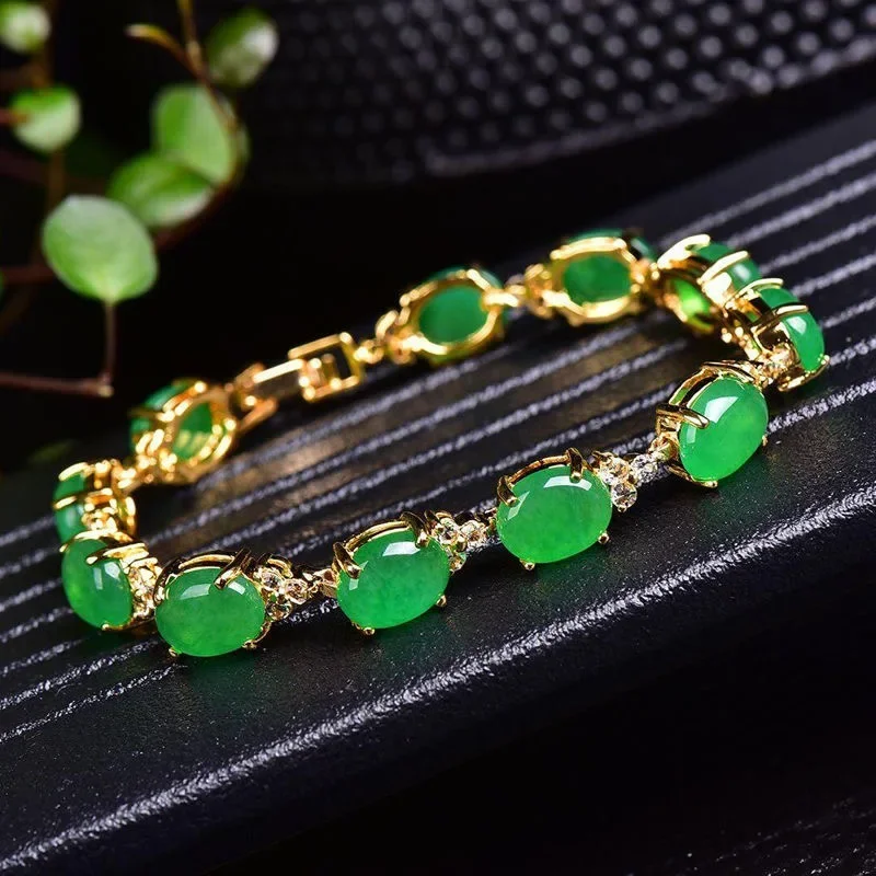 Natural Green Jade Agate LOVE  - Bracelets 评论和价格