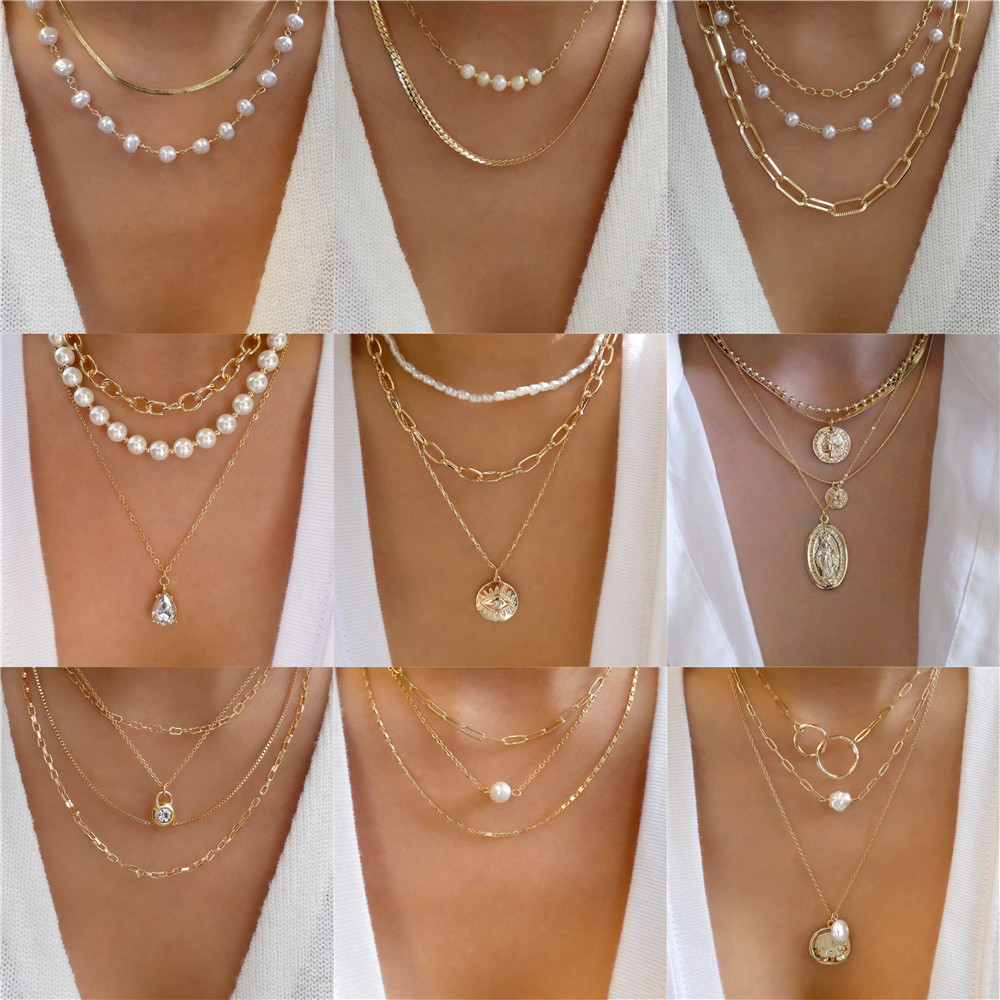 Trendy Gold-plate Geometric Be - Pearl Choker Necklace Vintage 评论和价格