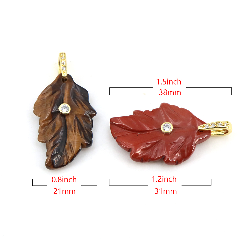 Natural Stone Crystal Leaf wit - Crystal Pendant Necklace Natural Stone 评论和价格