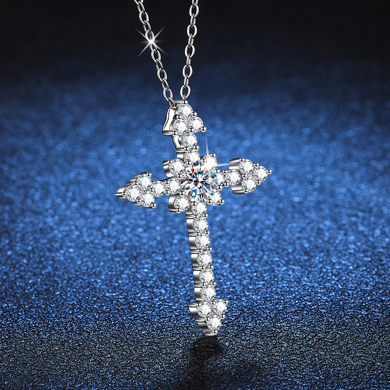 LioraGem Platinum PT950 Full-D - Cross Pendant Necklace Gold 评论和价格