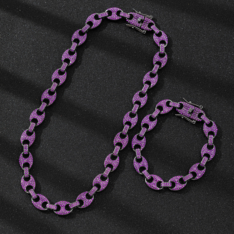 Men Women HipHop 12mm Black Pu - Cuban Link Chain 12Mm 评论和价格