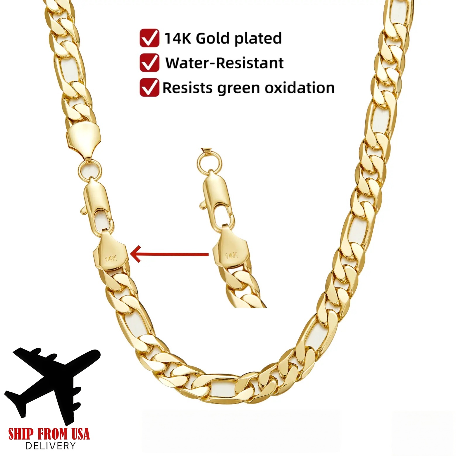 14K Gold Plated 3:1 NK Cuban L - Cuban Link Chain 12Mm 评论和价格