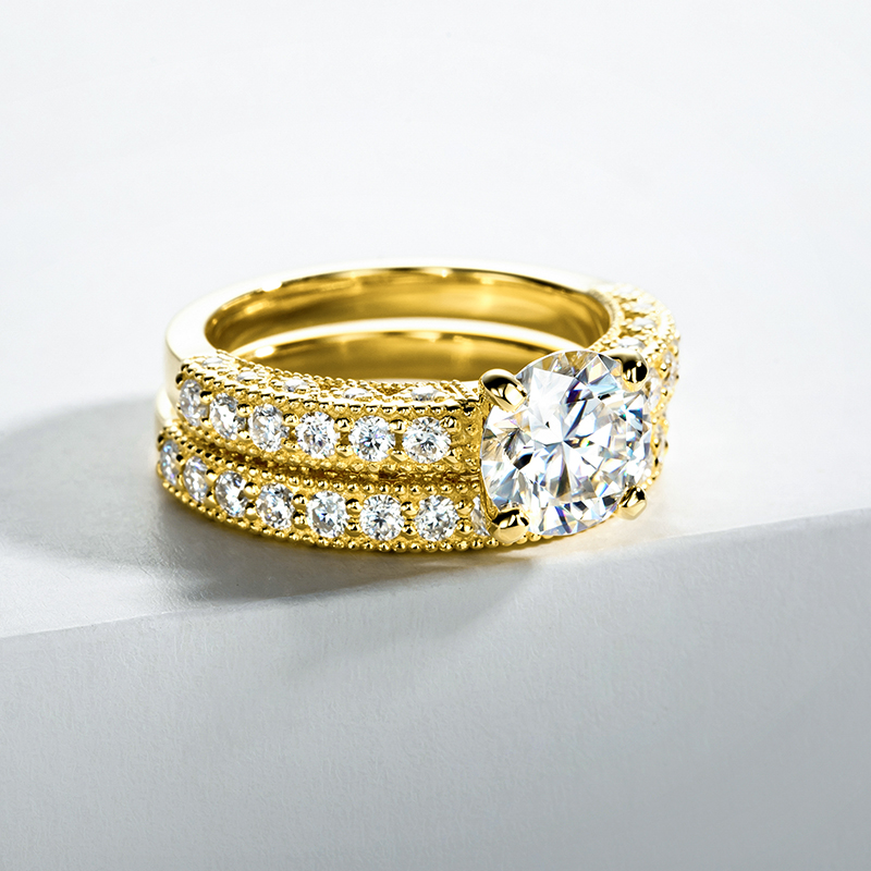 Ring Set For Women 925 Sterlin - Moissanite Engagement Ring 1 Carat 评论和价格