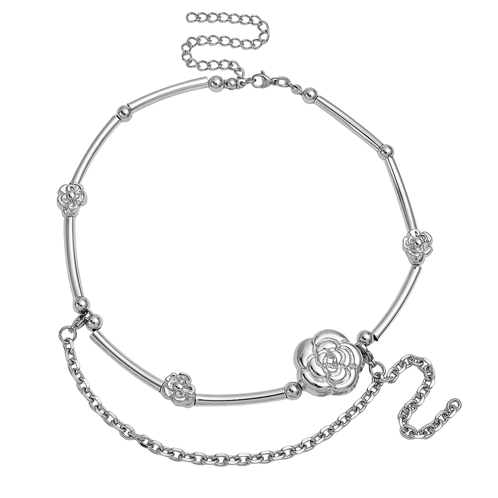 Y2K Aesthetic Camellia Choker  - Layered Pendant Necklace Aesthetic 评论和价格