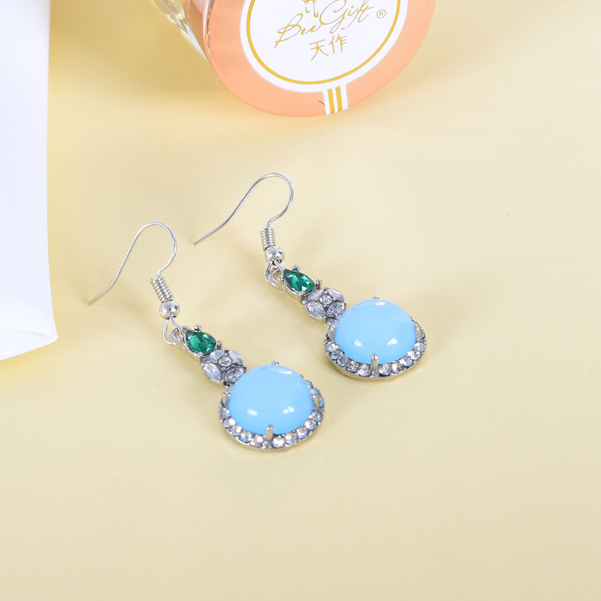 Blue Natural Jade Earrings Vin - Earrings 评论和价格
