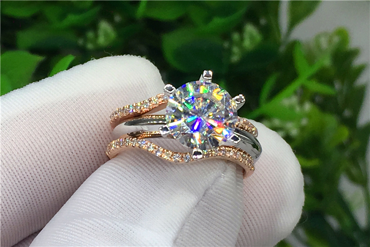 Custom Solid 18K Au750 White G - Moissanite Engagement Ring 1 Carat 评论和价格